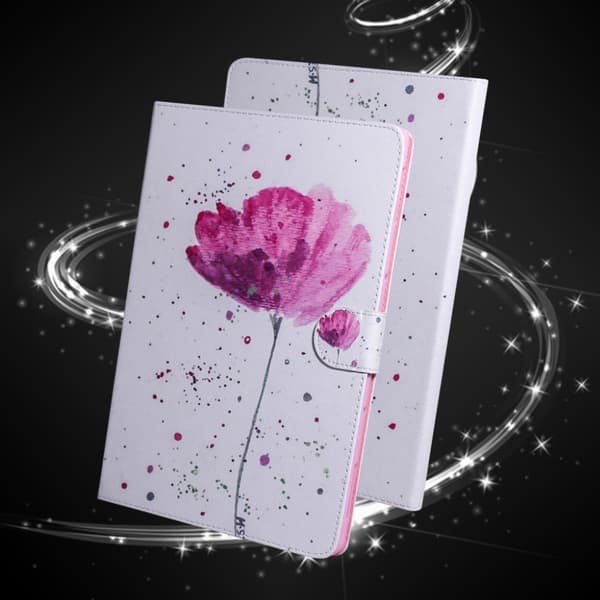 Cool Mønster Lær Flippetui til Samsung Galaxy Tab A7 10.4 (2020) - Nydelig Blomst Pink