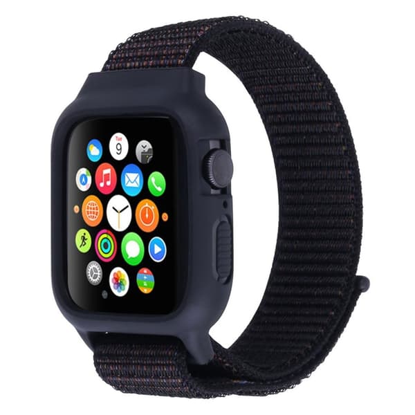Apple Watch Series 5 40mm nylon silikonikehys - Monivärinen Multicolor