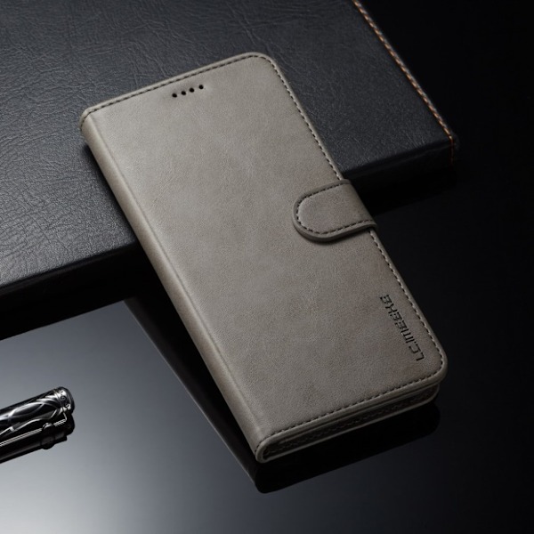 LC.IMEEKE Huawei Mate 20 Lite mobiletui i kunstlæder med kortholder - Grå Silver grey