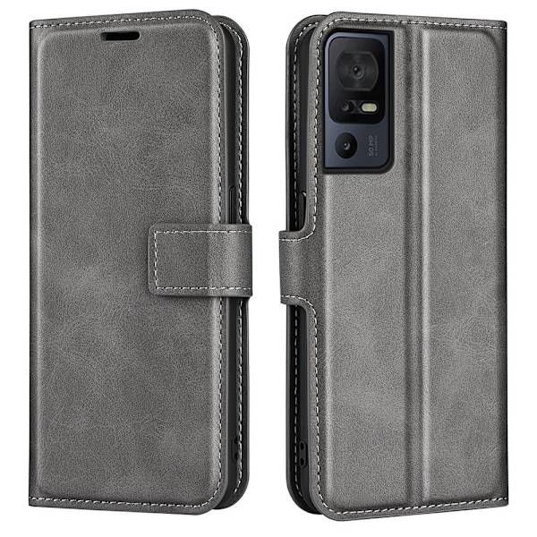Lompakko Nahkakotelo For Tcl 40 Se - Harmaa Silver grey