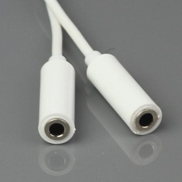 3.5mm 1 Hane till Hona Audio Split Kabel Vit