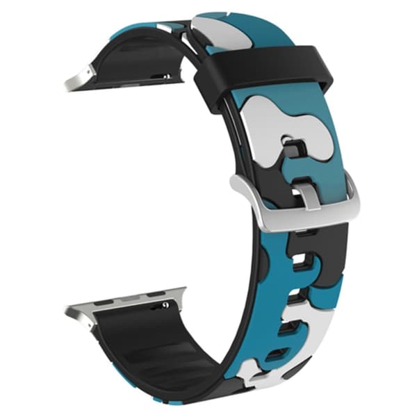 Apple Watch (45mm) cool camouflage silikone urrem - Camouflage Blå Blue
