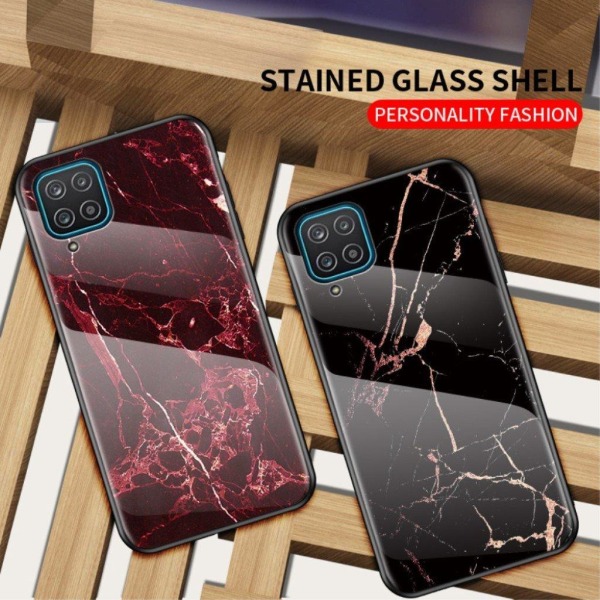 Fantasy Marble Samsung Galaxy A12 5G cover - Blood rød marmor Red