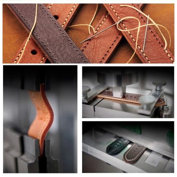 22 mm universal lærrem - Mørkebrun / Babyblå Brown