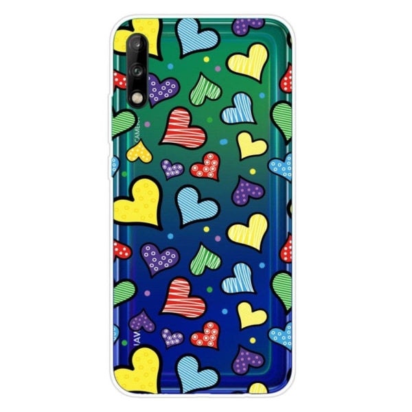 Deco Huawei P40 Lite E Cover - Kærlige Hjerter Multicolor