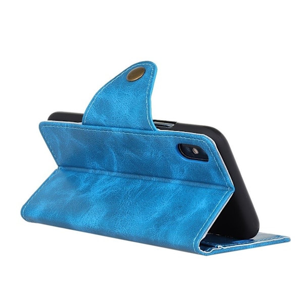 iPhone Xs Max stander læder flip cover - Blå Blue