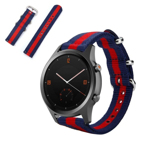 Nylon ranneke TicWatch C2 kellolle - Sininen / Punainen / Sininen Blue