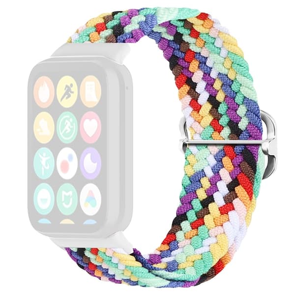 Xiaomi Smart Band 8 Pro Nylon Klockarmband Justerbart Vävt Armband - Officiell Regnbåge multifärg