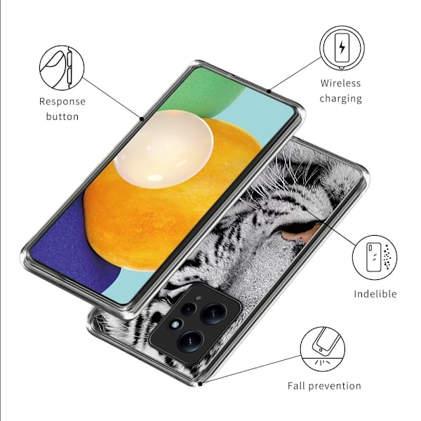 Deco Xiaomi Redmi Note 12 cover - Tigerhoved White