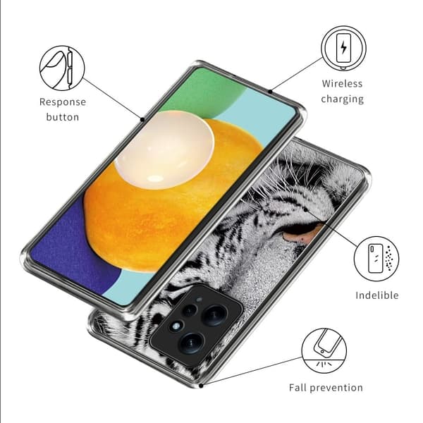 Deco Xiaomi Redmi Note 12 skal - Tigerhuvud Vit