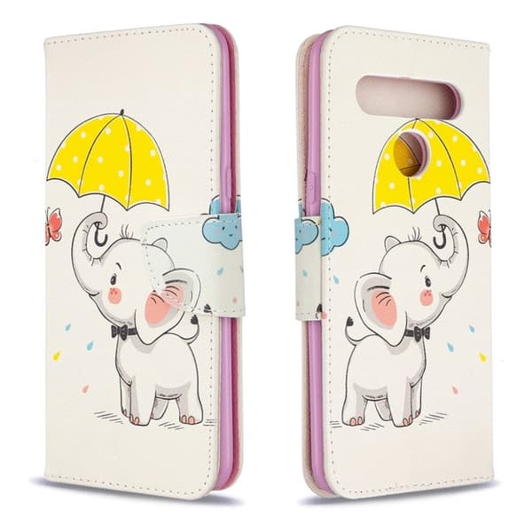 Wonderland LG K61 Etui - Elefant og Paraply Multicolor