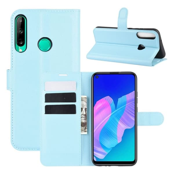 Klassisk Huawei P40 Lite E flip etui - Babyblå Blue