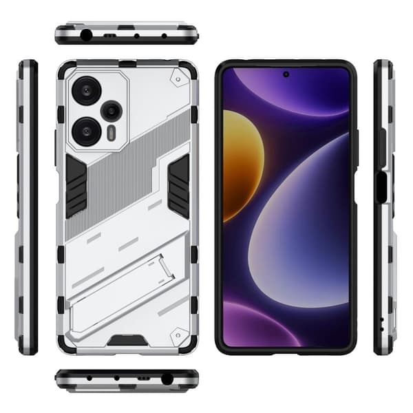 Shockproof Hybrid Deksel med A Modern Touch til Xiaomi Poco F5 / Redmi Note 12 Turbo - Hvit White
