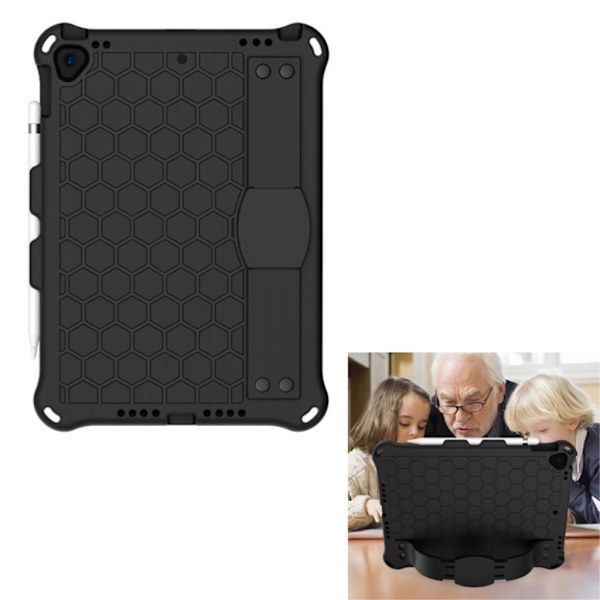 iPad 10.2 (2019) honeycomb EVA silikone kombo etui - Sort Black