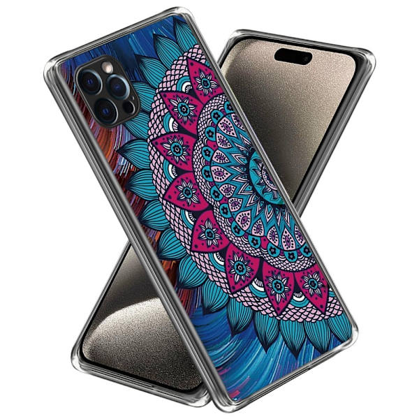 Deco iPhone 15 Pro Max deksel - Mandalablomst Blue