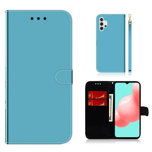 Mirror Samsung Galaxy A32 5G flip case - Sininen Blue