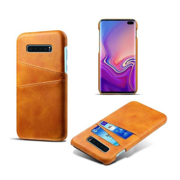 Crazy Horse Samsung Galaxy S10 Plus läder fodral - Orange Orange