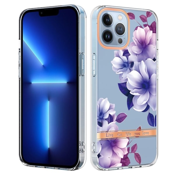 Supertunt och tåligt mjukfodral för iPhone 13 Pro Max - Lila Begonia Lila