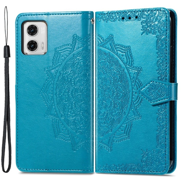 Mandala Motorola Moto G73 Flip Etui - Blå Blue