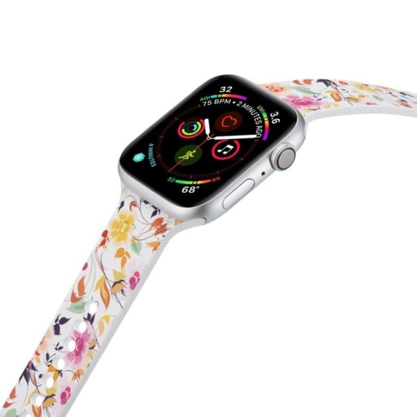 Apple Watch Series 5 40mm kuvioitu silikoninen kellonauha - Kauniita Kukkia Multicolor