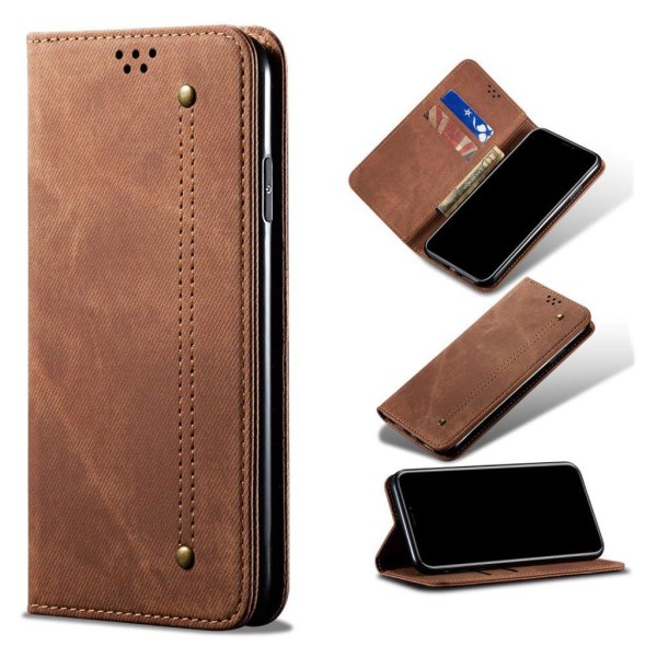 Jeans Samsung Galaxy A50 etui - Kaffe Brown