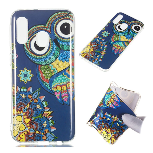 Samsung Galaxy A40 noctilucent mønster case - Owl Pattern Multicolor