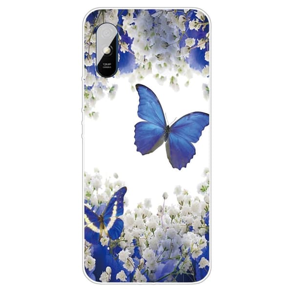 Butterfly läder Xiaomi Redmi 9A fodral - Blå Blå