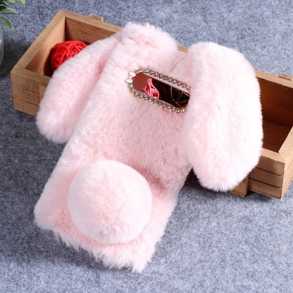 Fluffy Rabbit Samsung Galaxy S10 skal - Rosa Rosa