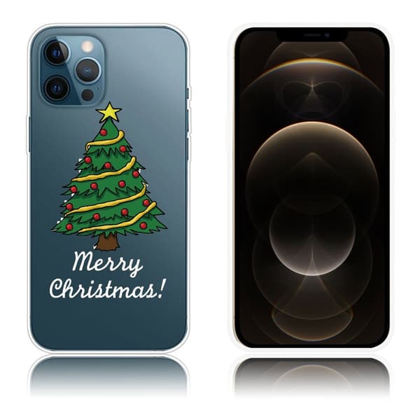 Juleveske til iPhone 12 Pro Max - Håndmalt Juletre Green