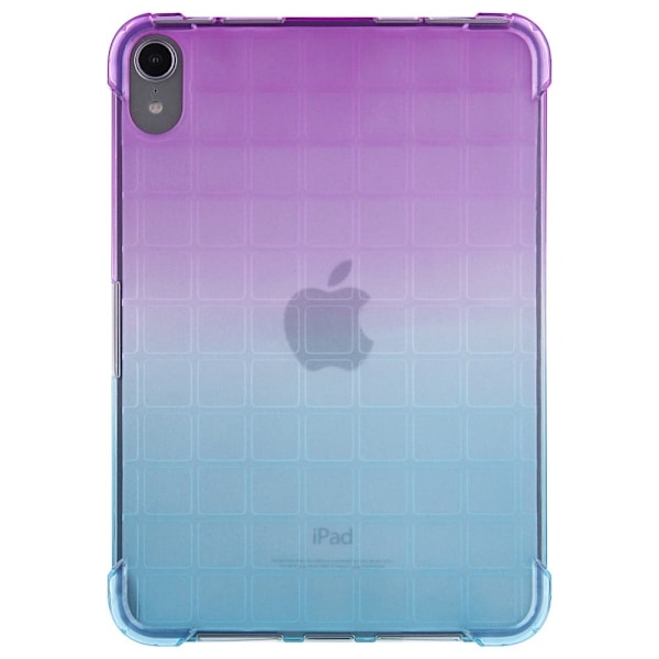 iPad 10.9 (2022) Gradient Color Soft Flexible Tablet Case Thickened Four Corners Drop Resistant Protective Cover - Lilla / Grøn Multicolor