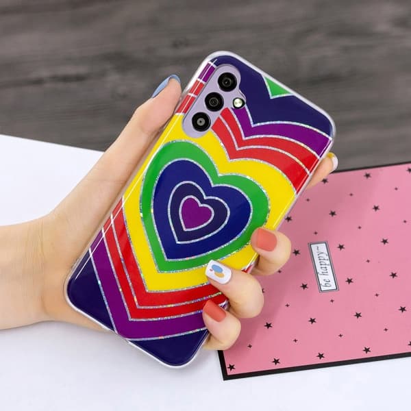 Deco Samsung Galaxy A34 5G Suojakotelo - Electroplated Heart Multicolor