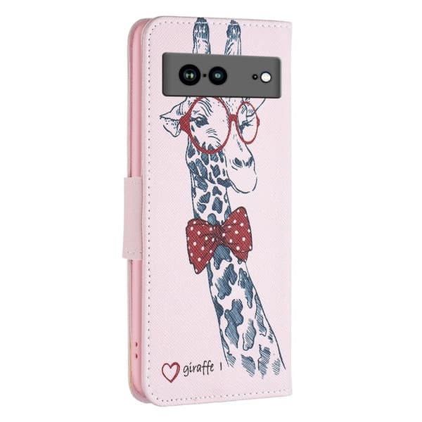 Wonderland Google Pixel 7a Flip Etui - Giraf Pink