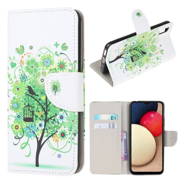 Wonderland Samsung Galaxy M02 / A02 Flippetui - Grønt Tre Multicolor