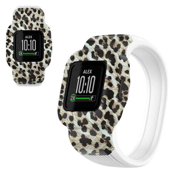 Garmin Vivofit Jr 3 mønster silikone urrem - Brun Leopard / Størrelse: S Blue