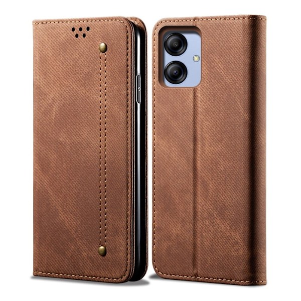 Jeans Samsung Galaxy A04e Flip Etui - Kaffe Brown