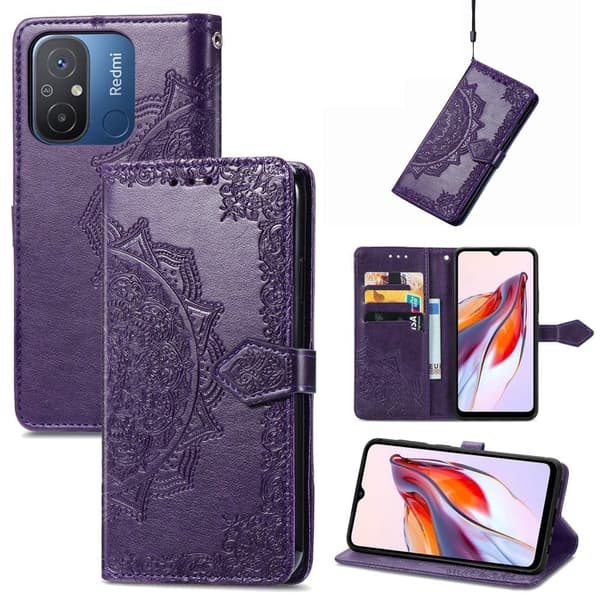 Mandala Xiaomi Redmi 12C / 11a Flippetui - Lilla Purple