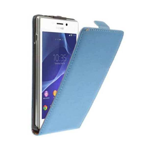 Winther (Blå) Sony Xperia M2 Ægte Læder Flip Etui Blue