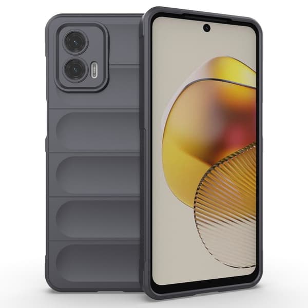 Deksel med mykt grep for Motorola Moto G73 - Mørkegrå Silver grey