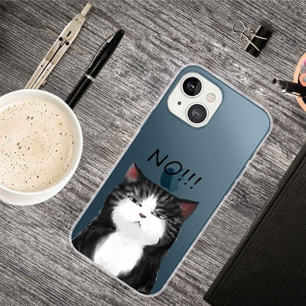 Deco iPhone 14 Plus skal - Katt Säger Nej Svart