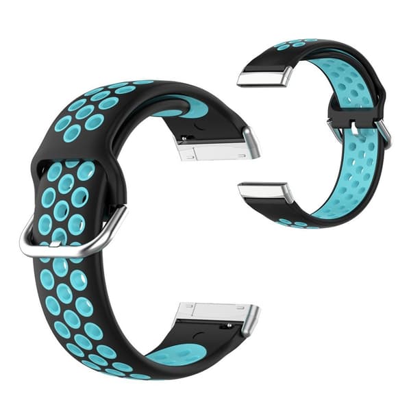 Fitbit Sense / Versa to-tonet silikone rem - sort / Teal Green