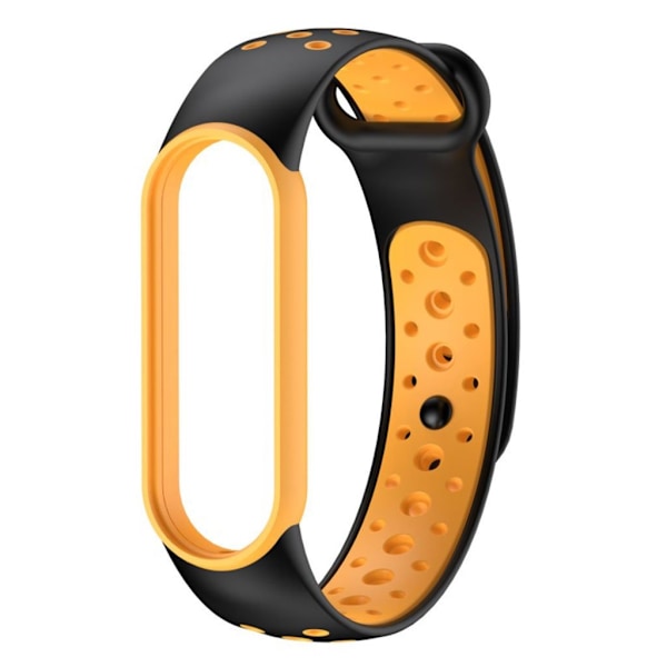 Xiaomi Mi Band 5 bi-farve silikone rem - sort / gul Black