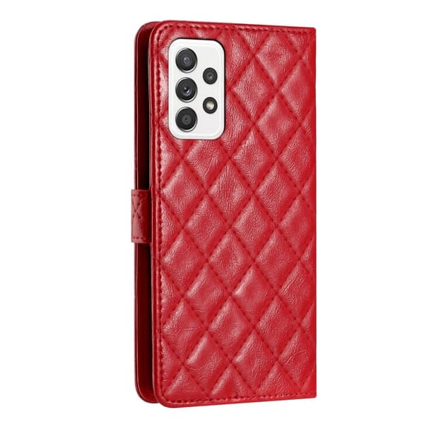 Funktionelt Samsung Galaxy A73 rombe etui med pung Red