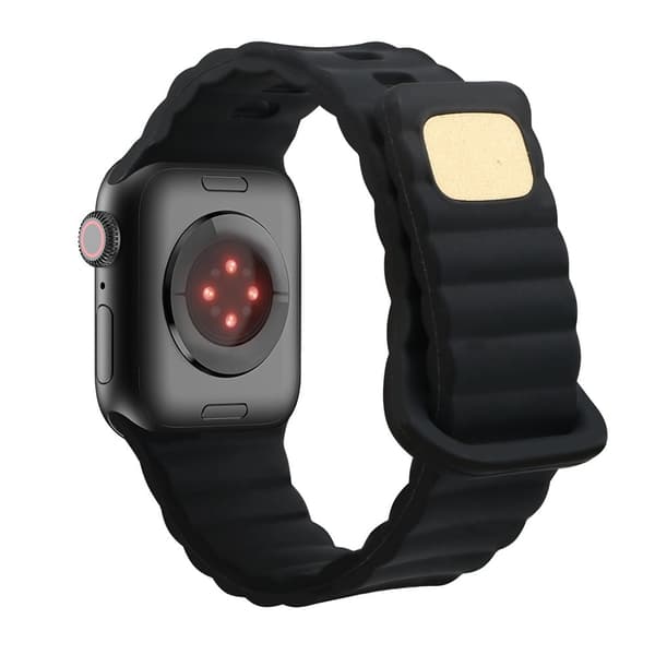 Apple Watch Series 8 (41mm) silikoneurrem med knap - Sort Black
