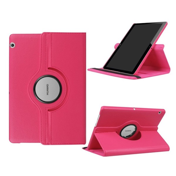 Huawei MediaPad T3 10 litsi tekstuurinen nahkakotelo - Rose Pink