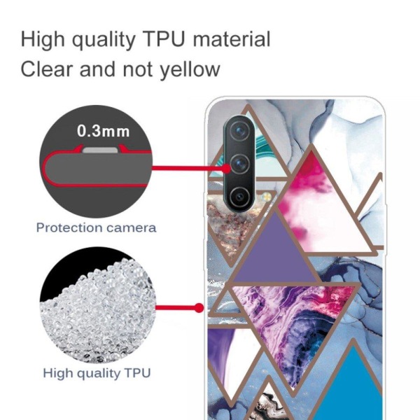Marble design OnePlus Nord CE 5G cover - Trekantsmønstre I Marmo Multicolor