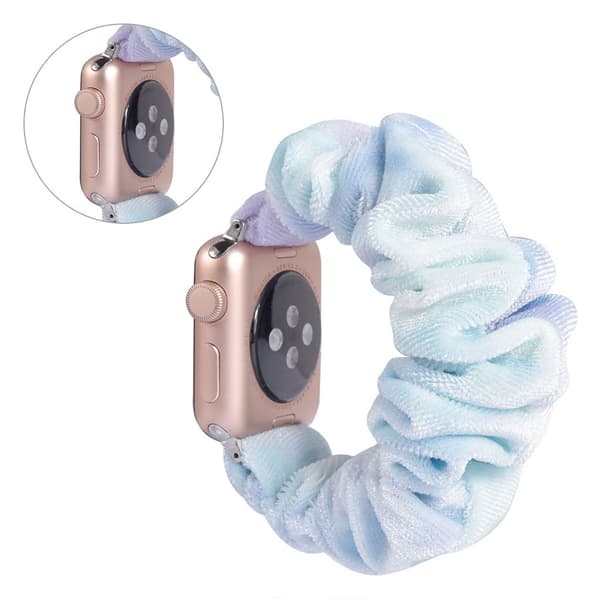 Apple Watch Series 5 44mm mönster trasa klockarmband - ljusblå Blå