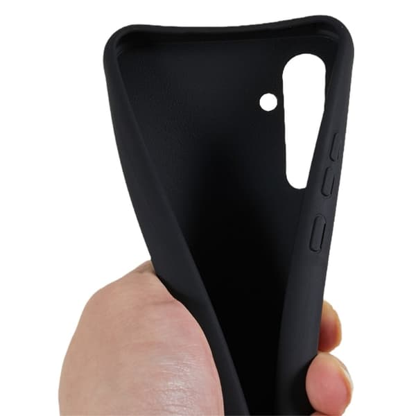 Tyndt flexibelt Samsung Galaxy A15 etui med mat finish og justerbar strop - Sort Black