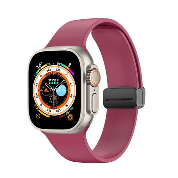 Apple Watch Series 8 (41 mm) enkel silikonrem - Vinrød Red