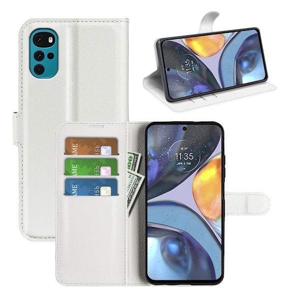 Klassisk Motorola Moto G22 flip etui - Hvid White