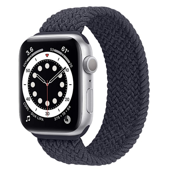 Apple Watch Series 8 (41mm) joustava kudottu kellonhihna - Charcoal / Koko: Xl Black